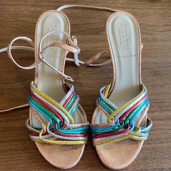 J Crew Metallic Sandals - Picture 1 of 6